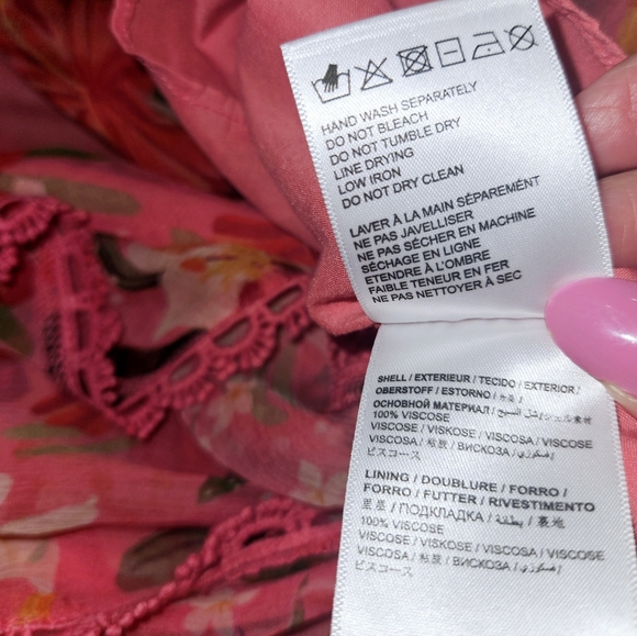 NWT Farm Rio Pink Lace Trim Top - Picture 12 of 14